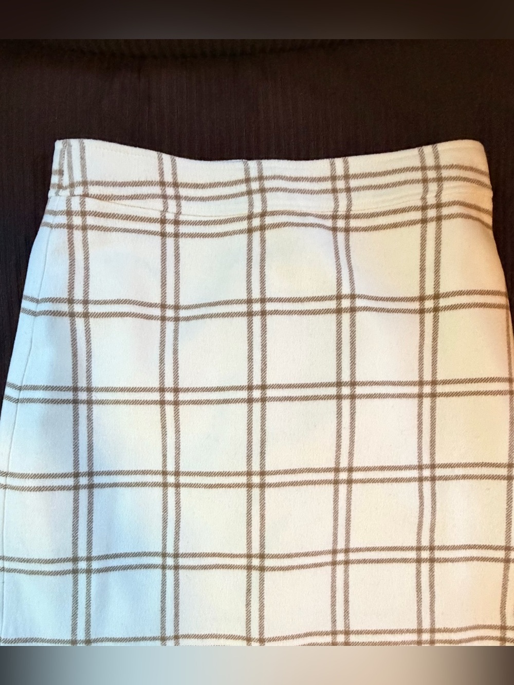 J Crew Women’s Cream Plaid Mini Skirt